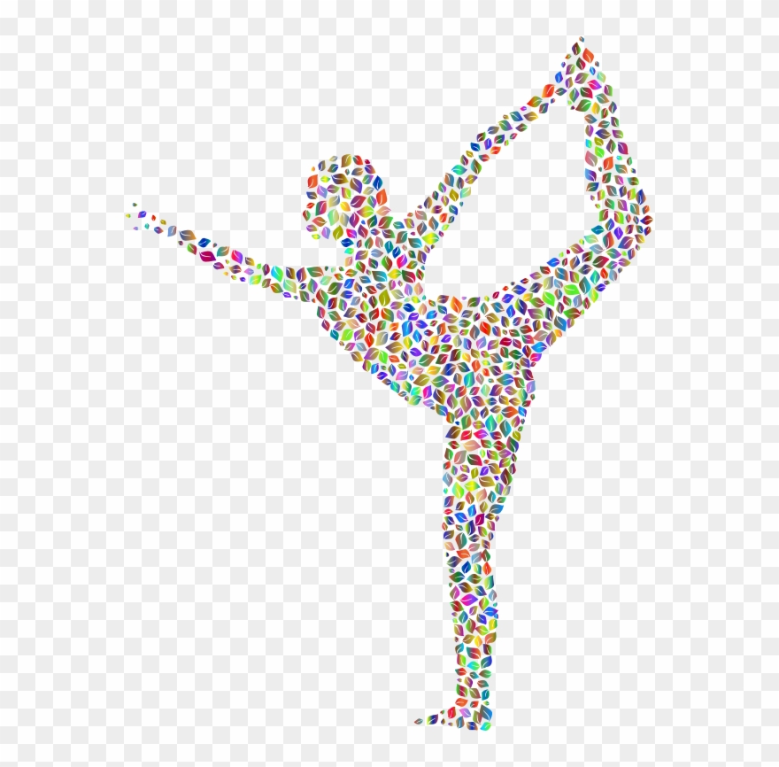 Leaf Your Troubles Behind Polyprismatic - Girl Yoga Pose Clipart - Png Download