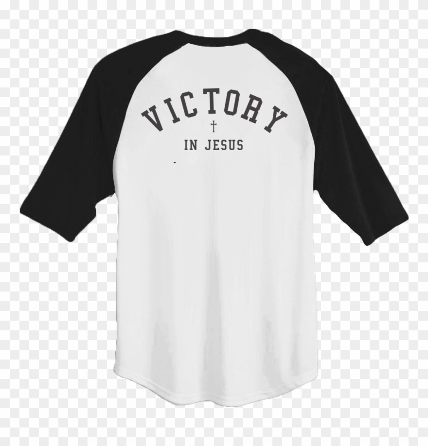 "victory In Jesus" Baseball Tee In Black & White - Active Shirt Clipart