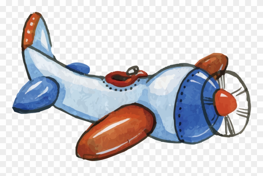 Airplane Clipart Watercolor - Airplane - Png Download