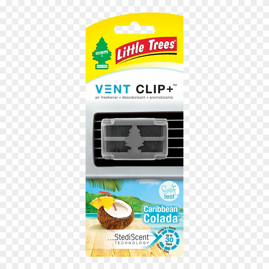 Car Freshner Vent Clip Carribian Colada - Little Tree Vent Clip Air Freshener - Png Download