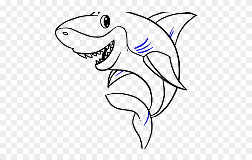 Drawn Shark Chibi - Easy Shark Drawings Clipart