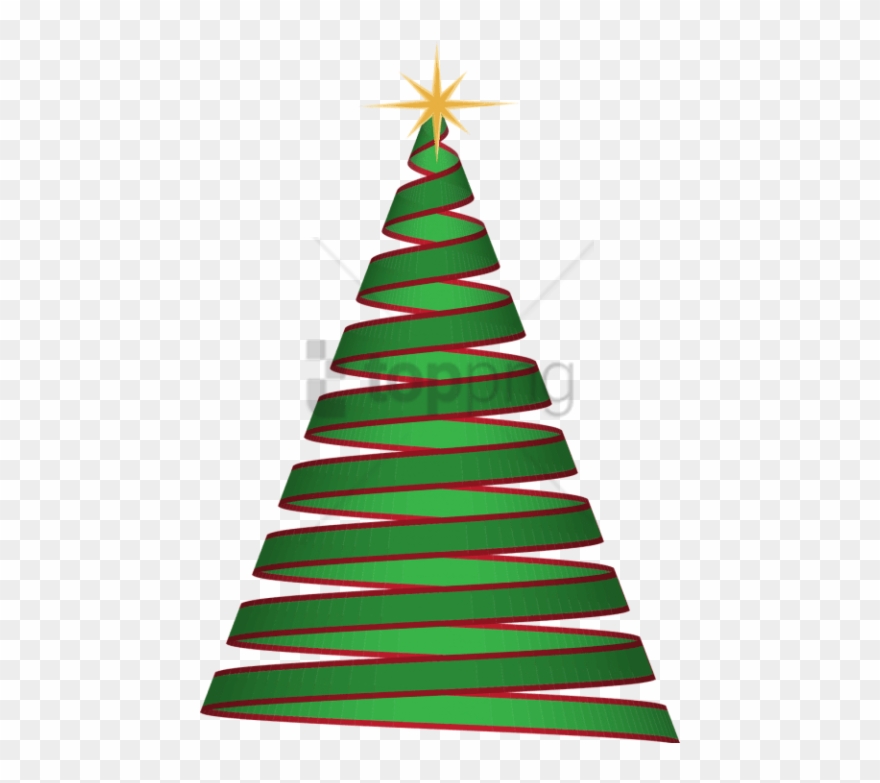 Free Png Christmas Tree Ribbon Png Image With Transparent - Kreslený Vánoční Stromek Png Clipart