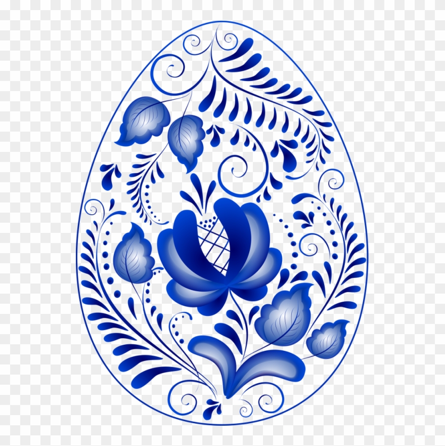 Folk Art Zhostovo, Zhostovo Style, Gzhel,khokhloma, - Russian Folk Art Blue Flower Clipart