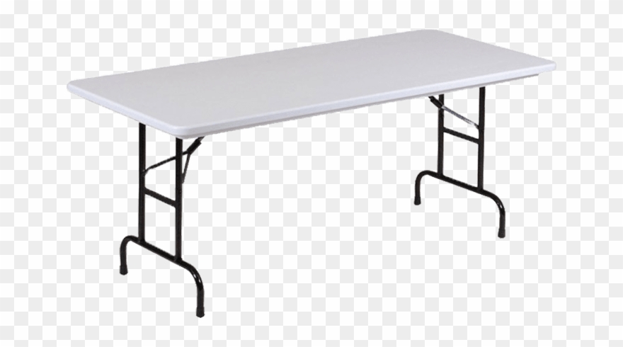 White 6 Inch Party Table - Rectangular Foldable Table Small Clipart