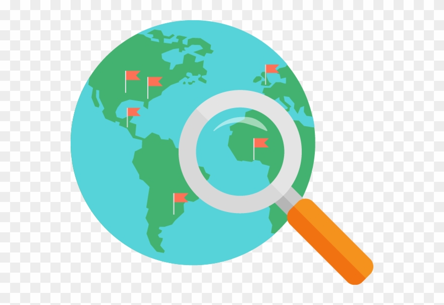Earth Clipart Magnifying Glass - Vector Graphics - Png Download
