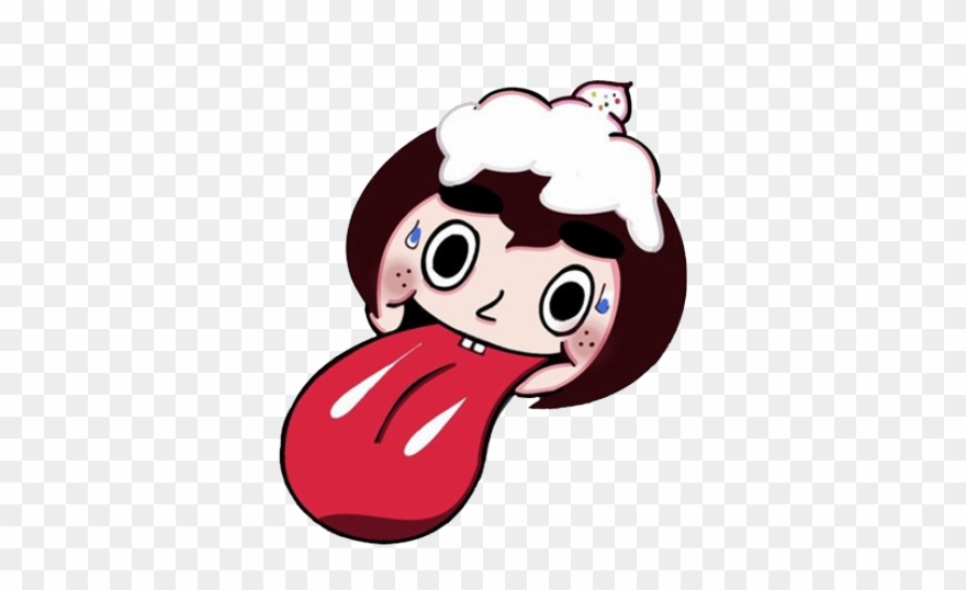Drawn Tongue Bitten Lip - Cartoon Clipart