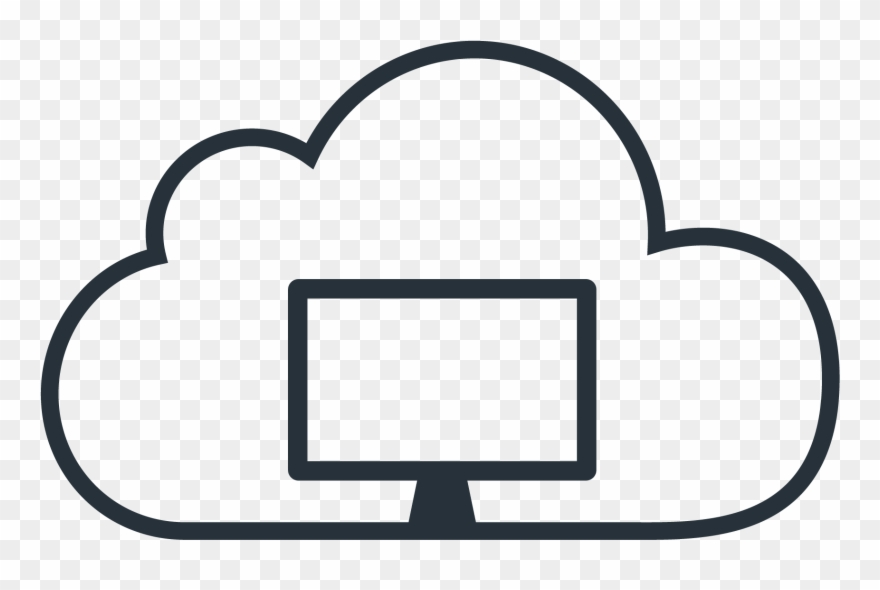Cloud Web Hosting - Line Art Clipart