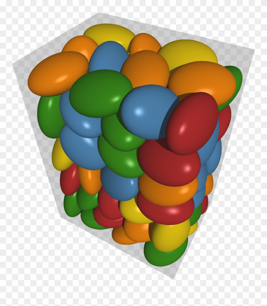 100 Ellipsoids Within A Sphere - Illustration Clipart