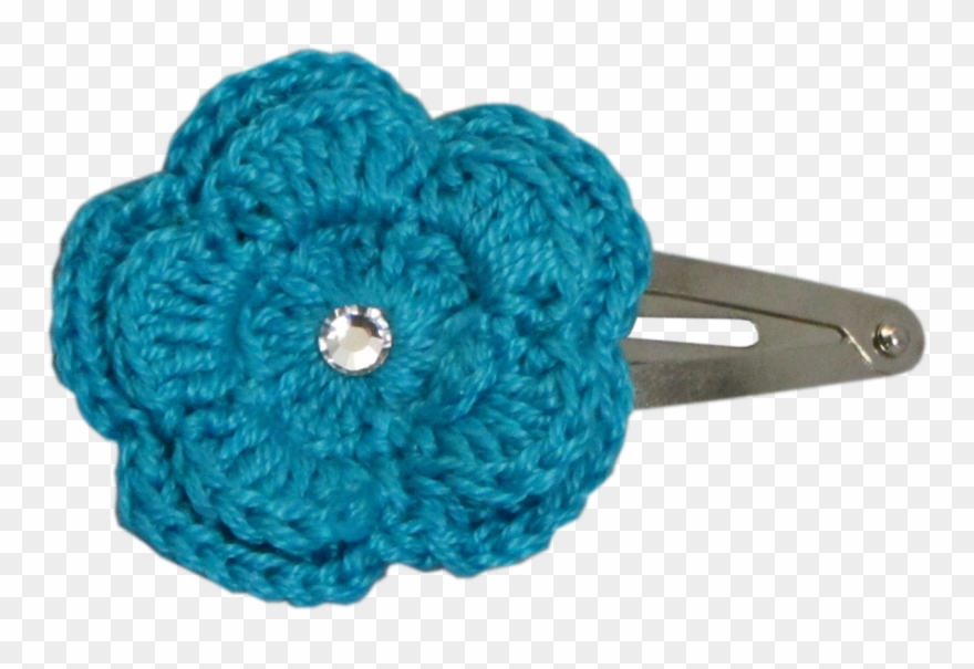 Crochet Flower Hair Clip - Crochet - Png Download
