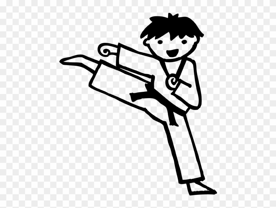 Karate Clipart Black And White - Imagen De Karateka - Png Download