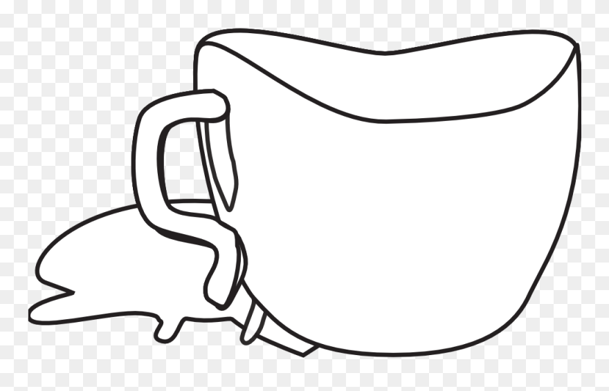 Cup Black White Art Coloring Book Svg Colouringbook Clipart