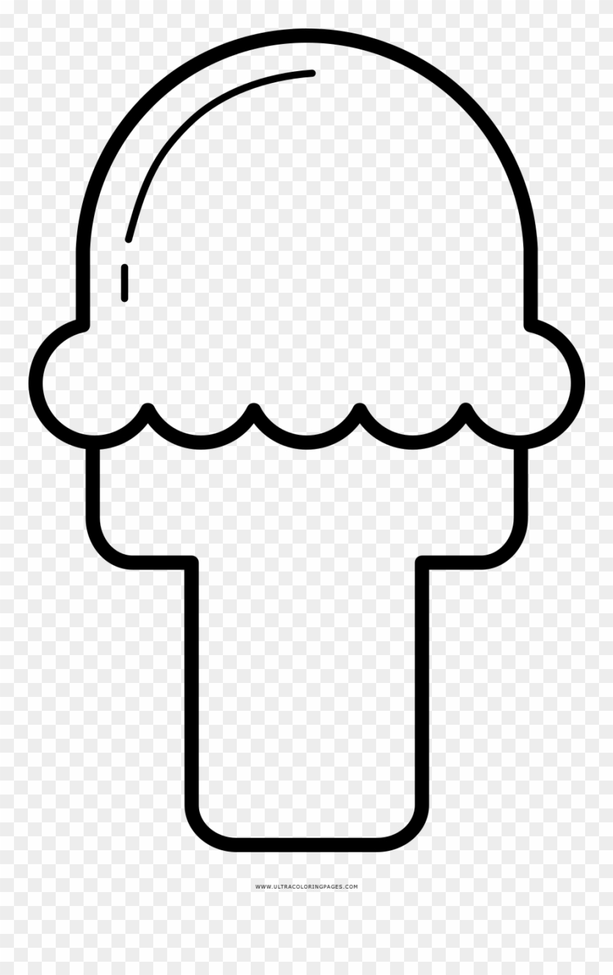 Ice Cream Coloring Page - Line Art Clipart