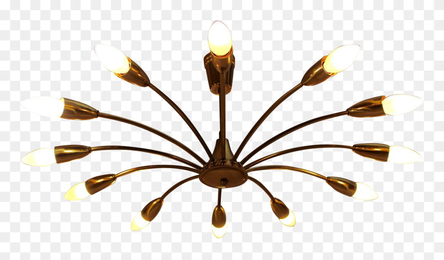 Pair Of Stilnovo Style Twelve-arm Chandeliers Clipart