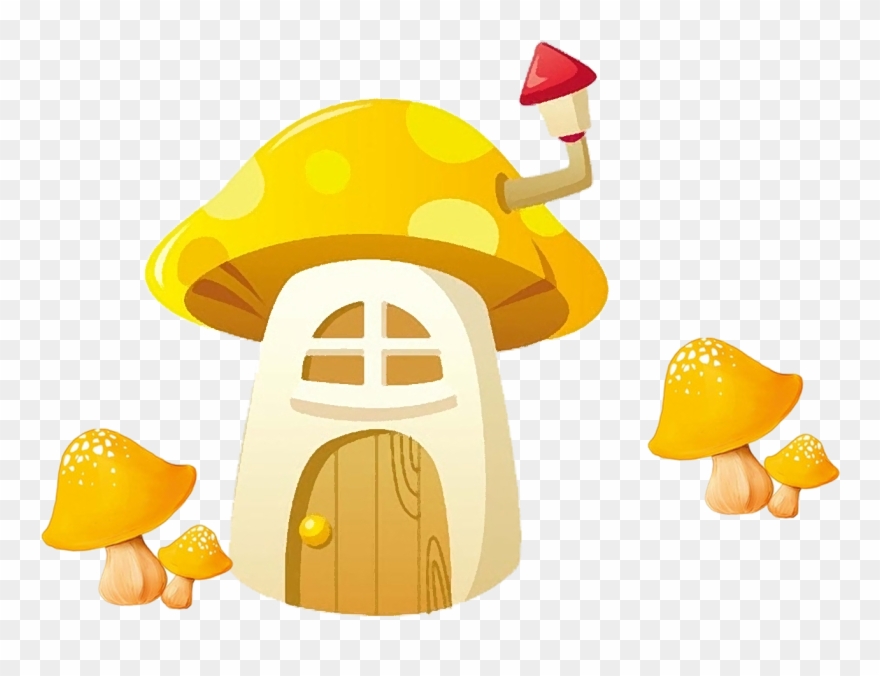Clip Art Yellow Cartoon Mushroom House Transprent Ⓒ - Детский Фон - Png Download