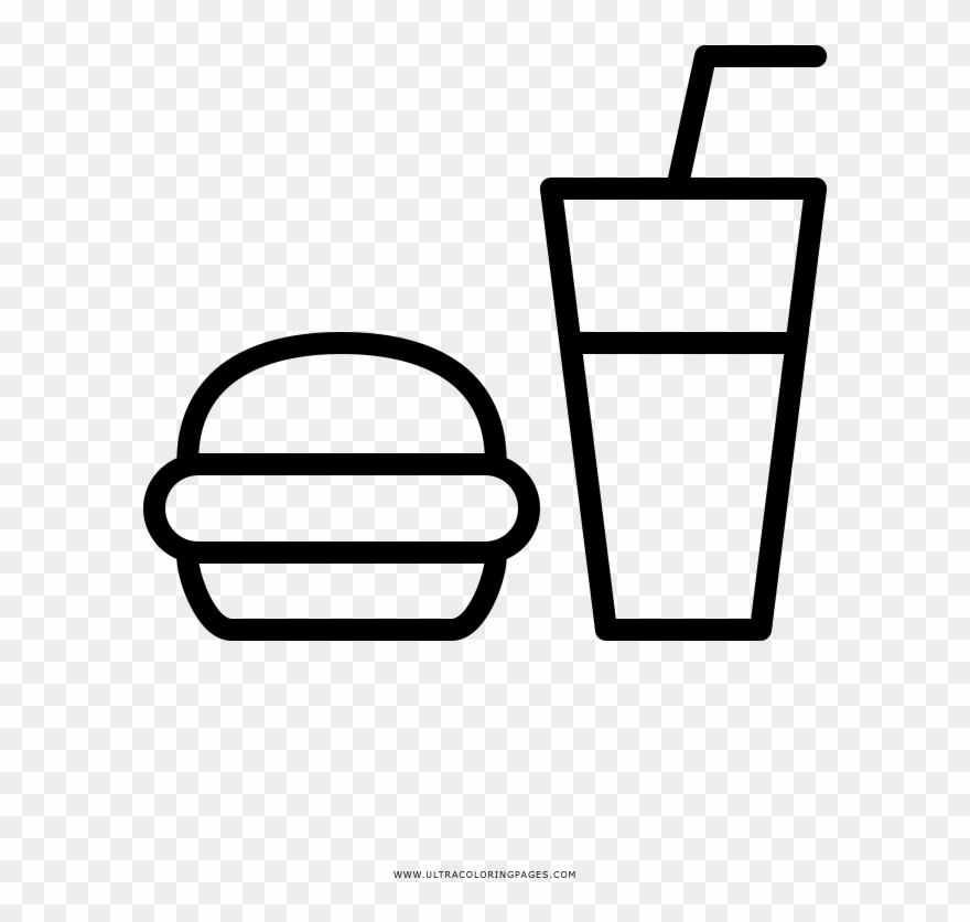 Fast Food Coloring Page - Desenhos De Desenhar De Comida Clipart