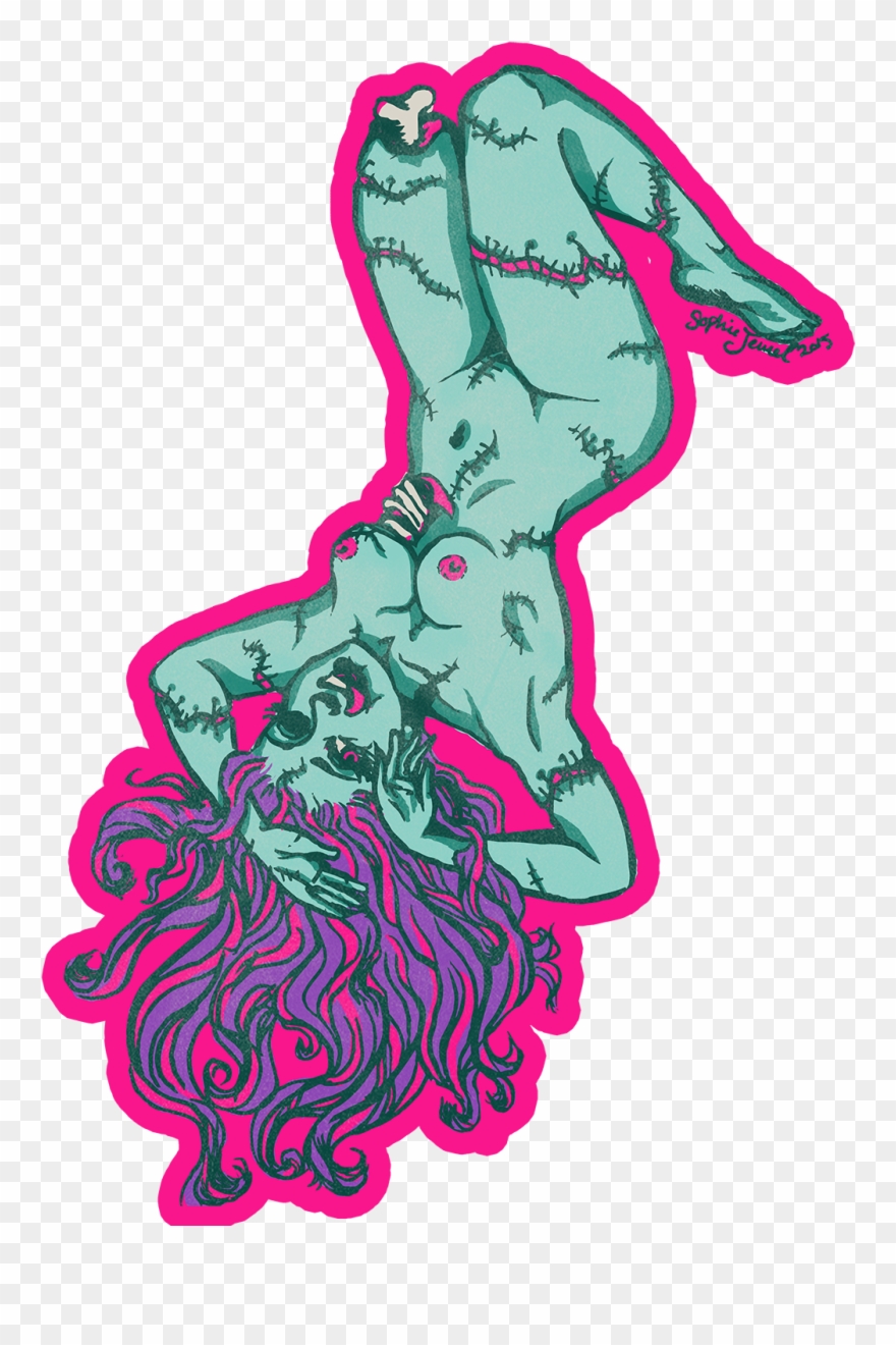Zombie 20pinup 20sticker Original - Illustration Clipart