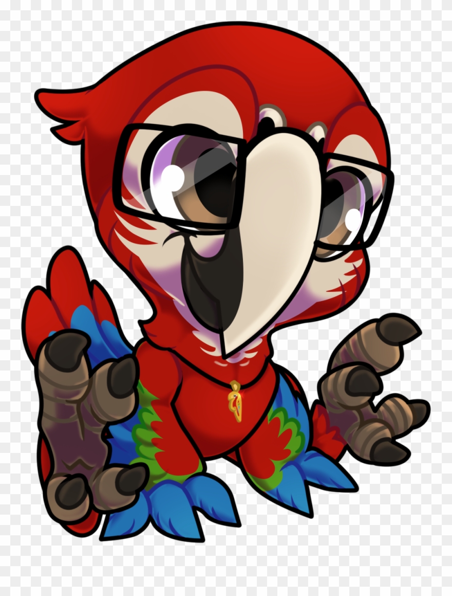 Cute Chibi Joel The Green Winged Macaw - Cartoon Clipart