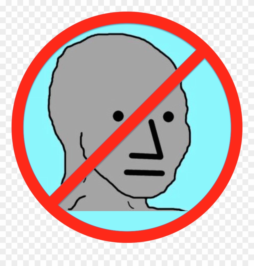 Face Red Facial Expression Smile Nose Head Text Emotion - Npc Meme Clipart