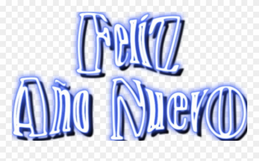 Texto Feliz Año Nuevo,png,luz Neón,clipart,2014 - Feliz Año Nuevo Neon Png Transparent Png