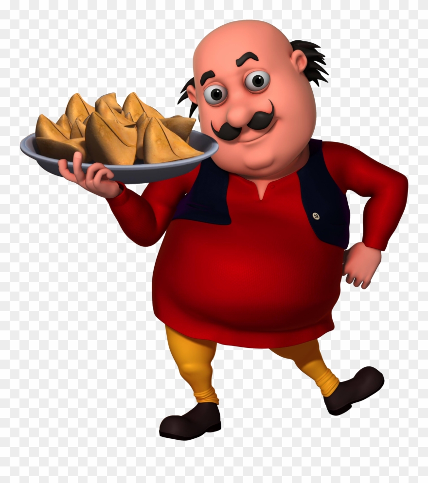 Motu Patlu With Samosa Clipart