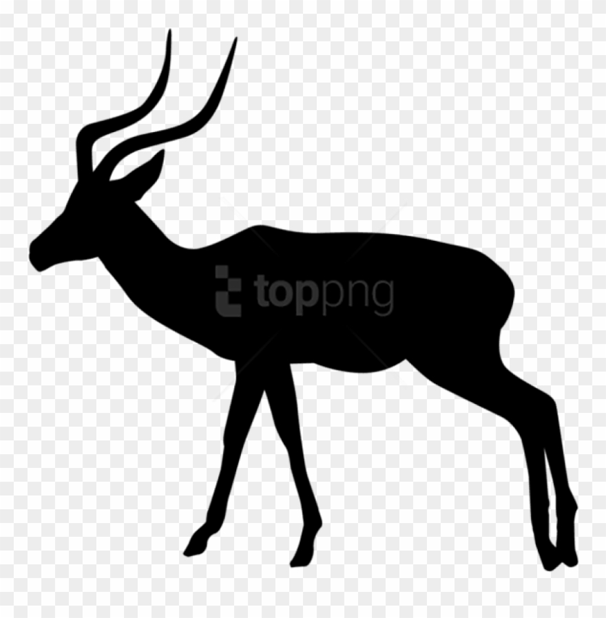 Free Png Gazelle Silhouette Png Images Transparent - Impala Animal Png Transparent Clipart