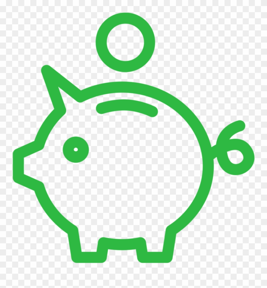 Piggy Bank Icon Light Green - Pig Dollar Icon Clipart