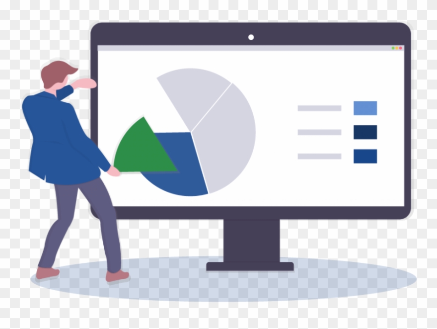 A Man Demonstrating The Capabilities Of The Vidcruiter - Computer Monitor Clipart