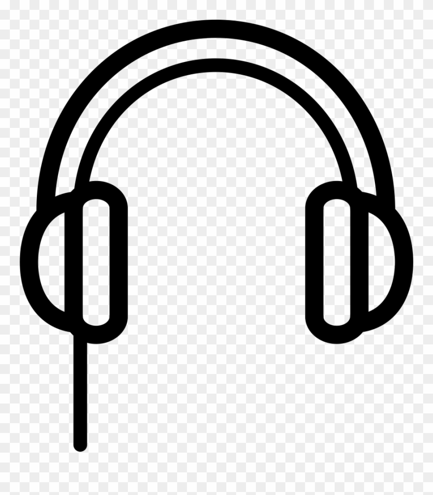 Headphones Outline With Cord Line Comments - Dibujo Cascos De Musica Clipart