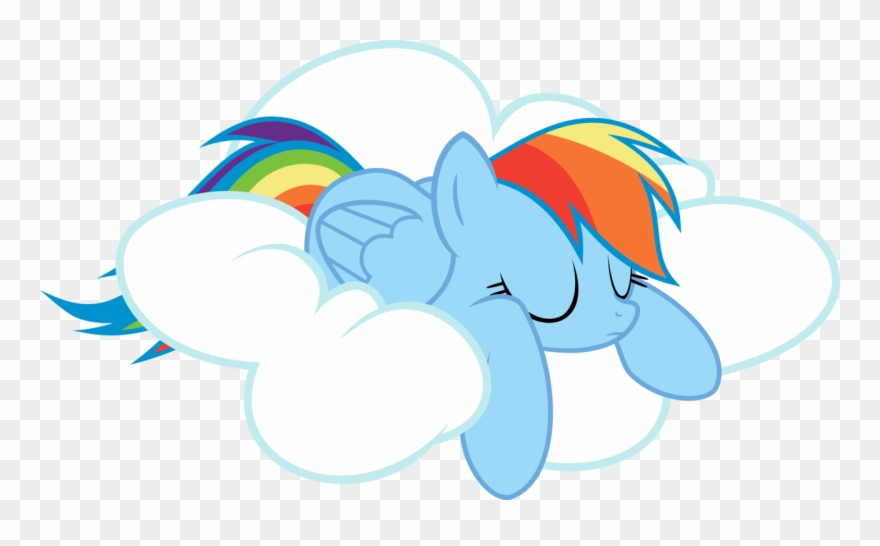 Sleeping Transparent Background - Rainbow Dash Sleeping On A Cloud Clipart