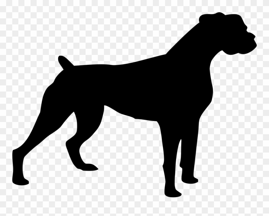 Download Png - Boxer Dog Silhouette Vector Free Clipart