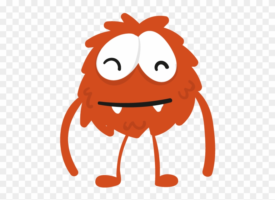 Fuzzy Red Monster - Cartoon Clipart