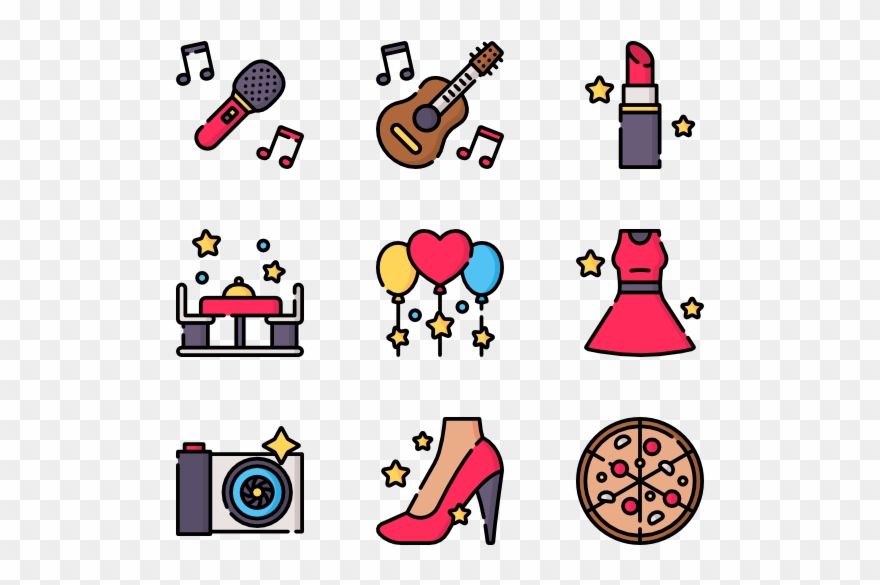 Night Party - Love Cartoon Icon Png Clipart