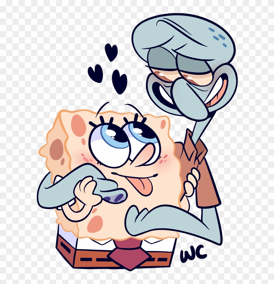 Long Time No Squidbob - Spongebob X Squidward Cute Clipart