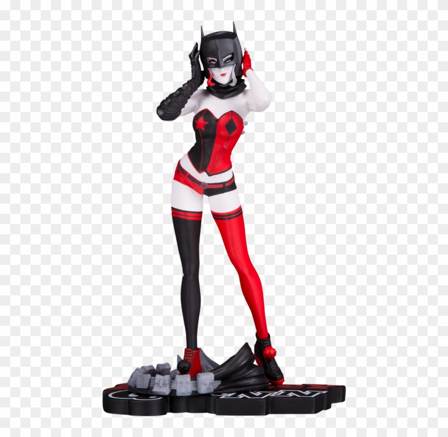 Harley Quinn - Harley Quinn Red White & Black Statue Clipart