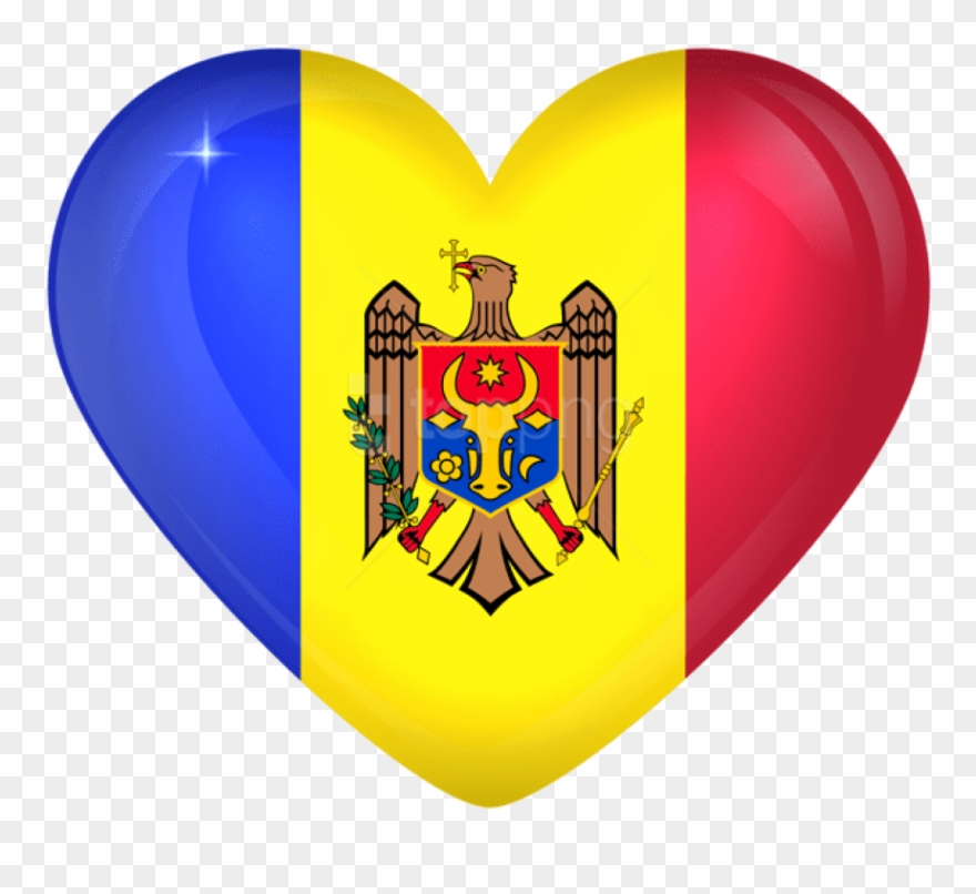 Free Png Download Moldova Large Heart Flag Clipart - Moldova Flag Heart Transparent Png
