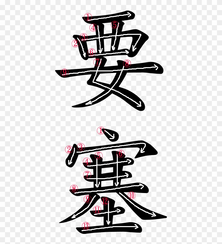 Stroke Order For 要塞 - Graphic Design Clipart
