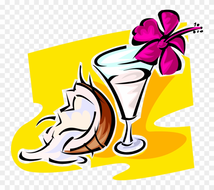 Vector Illustration Of Seed Fruit Edible Coconut Cream Clipart