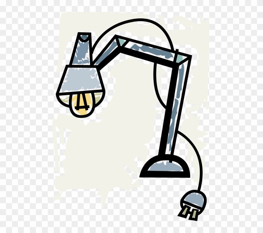 Vector Illustration Of Desk Lamp Provides Illuminated Clipart