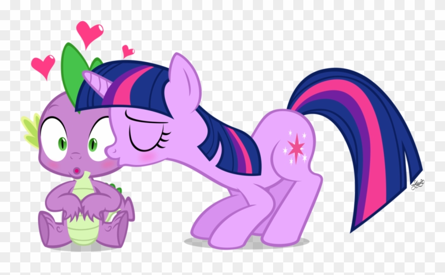 1280 X 914 4 0 - My Little Pony Spike Twilight Sparkle Kissing Clipart