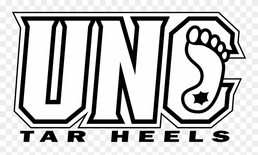 Unc Tar Heels Logo Black And White - North Carolina Tar Heels Clipart