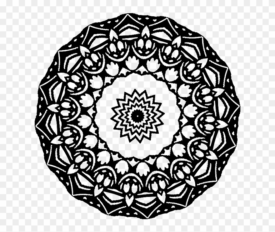 Kaleidoscope Transparent Images - Kaleidoscope Black And White Png Clipart