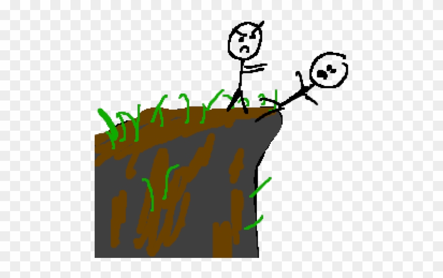 Edge Clipart Pushed - Stick Figure Falling Off Cliff - Png Download
