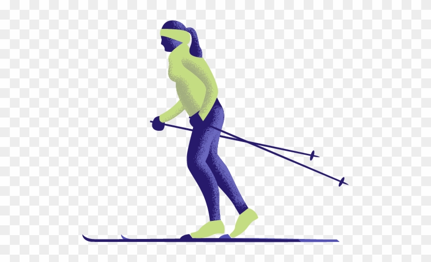 Illustration - Skier Turns Clipart