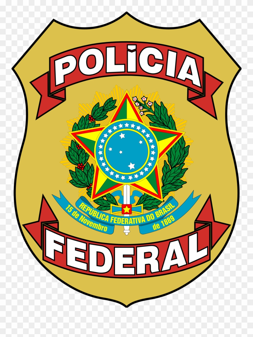Currentbadge Of The Polícia Federal, Brazil - Brazil Coat Of Arms Clipart