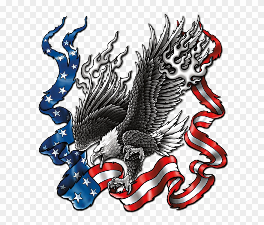 American Ribbon / B & W Eagle - Golden Eagle Clipart