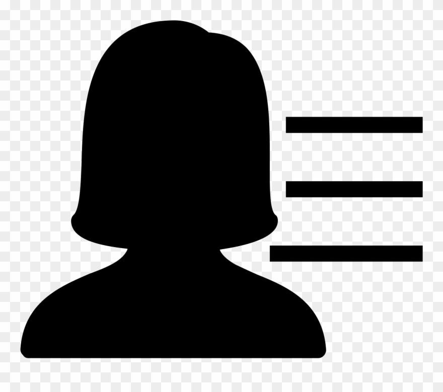 User Menu Female Filled Icon - Silhouette Clipart