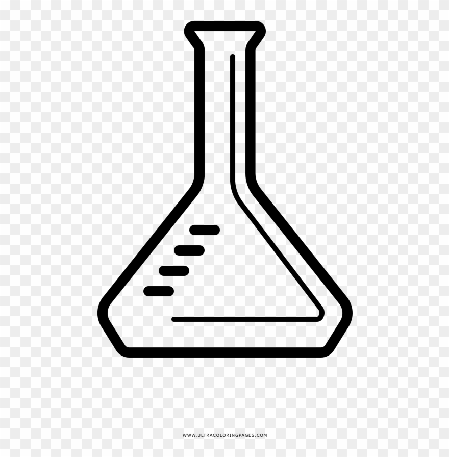 Erlenmeyer Flask Coloring Page - Erlenmeyer Flask Art Clipart