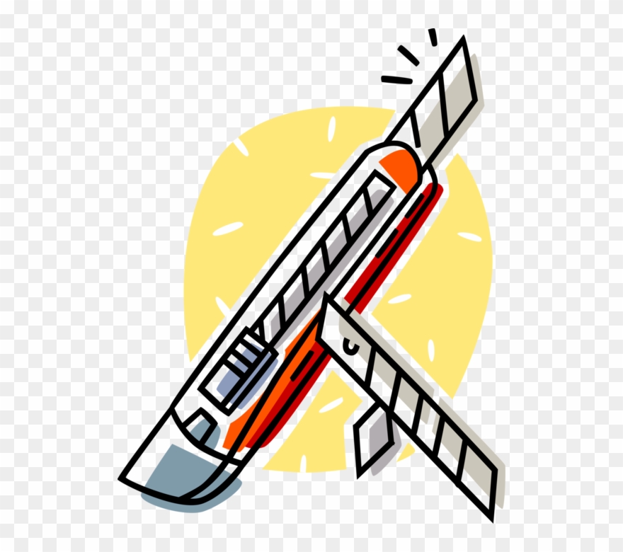 Vector Illustration Of Retractable Blade Workplace Clipart