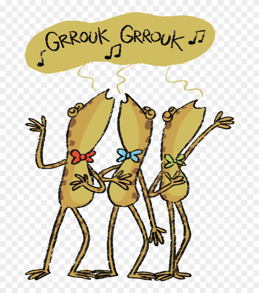 Chanter Avec Les Grenouilles - Cartoon Clipart