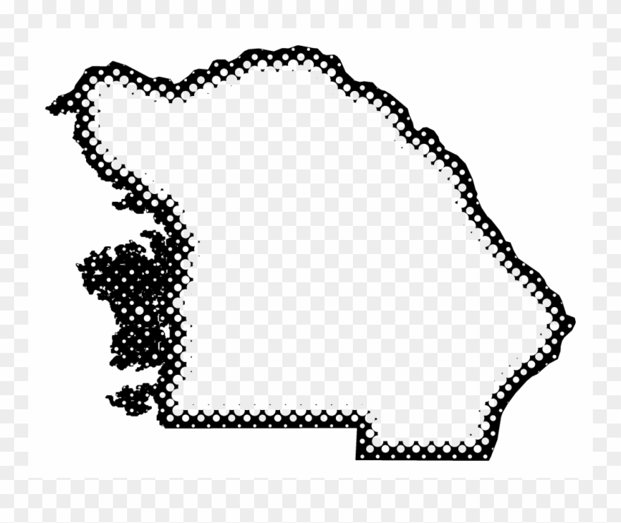 A Map Of Citrus With Dots Reversed Out Of A Black Outline Clipart